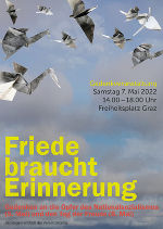 Broschüre "Frieden braucht Erinnerung" mit allen Veranstaltungen im April und Mai in Graz & Steiermark © Gestaltung: Erika Thümmel